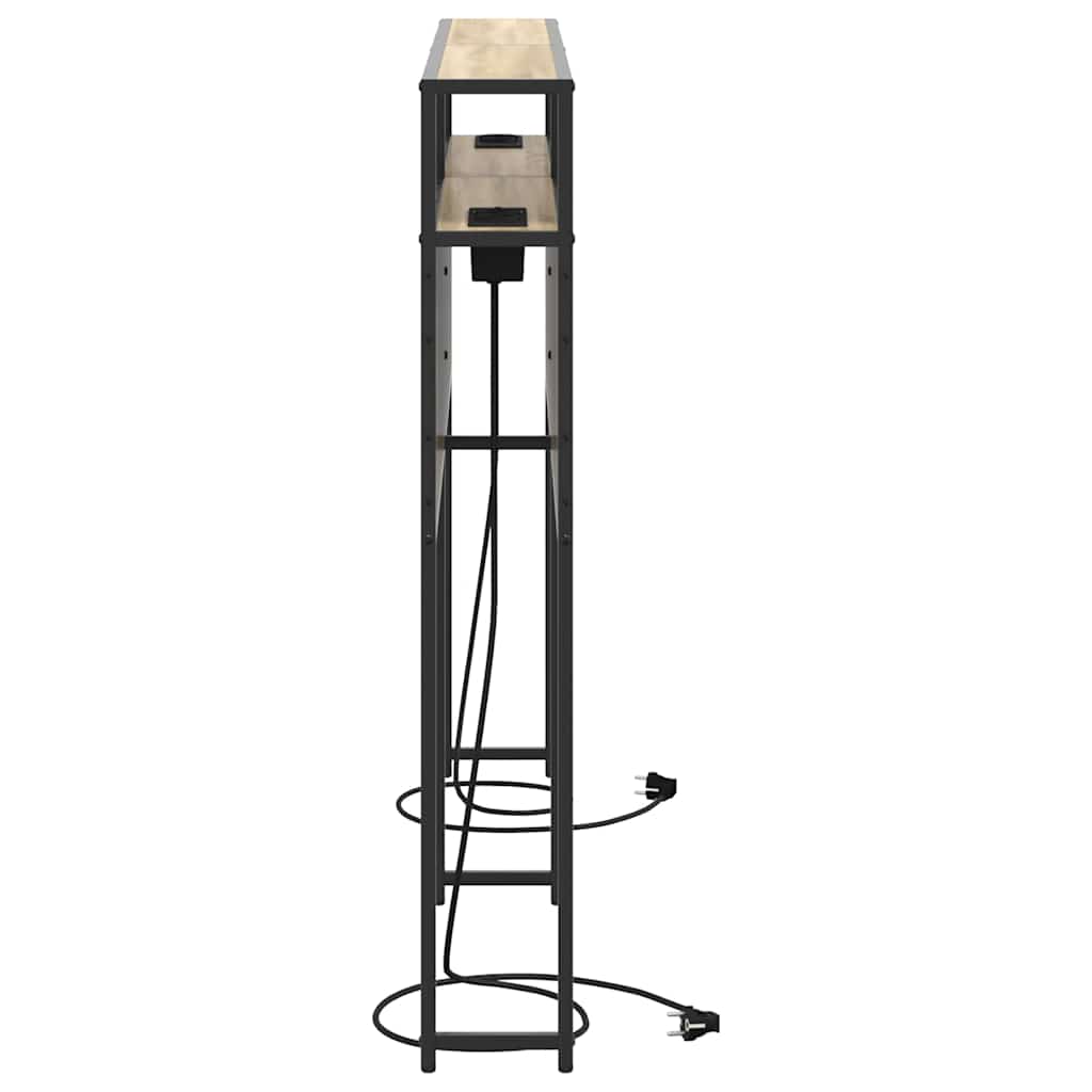 Stauraum-Kopfteil mit Speicher Sonoma-Eiche Holzwerkstoff
