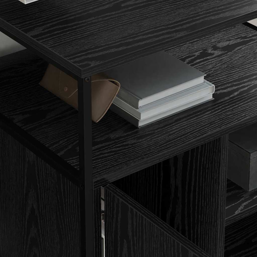 Schrank mit Ladestation Schwarz Eichen-Optik 61 x 46 x 67 cm