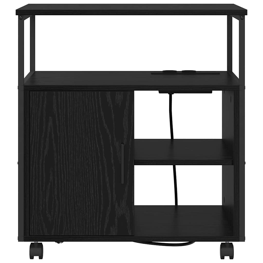 Schrank mit Ladestation Schwarz Eichen-Optik 61 x 46 x 67 cm