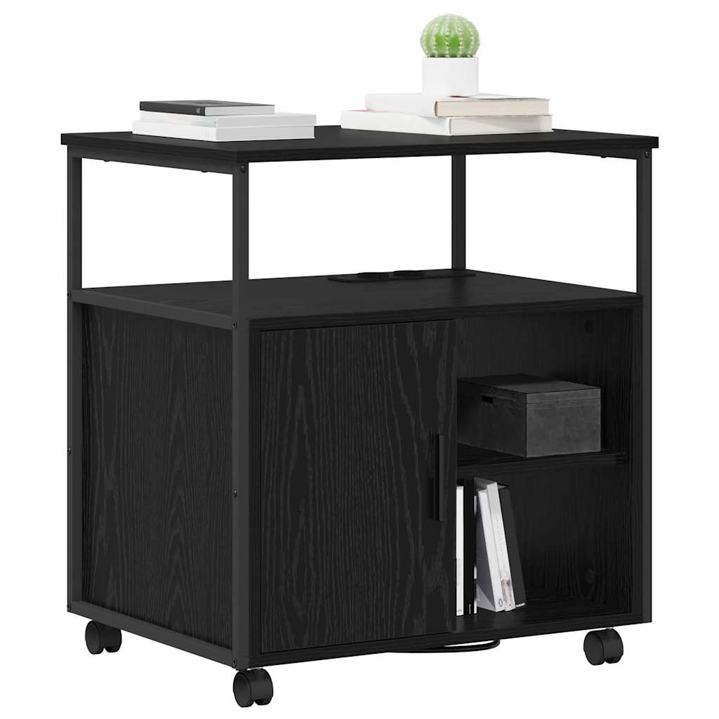 Schrank mit Ladestation Schwarz Eichen-Optik 61 x 46 x 67 cm