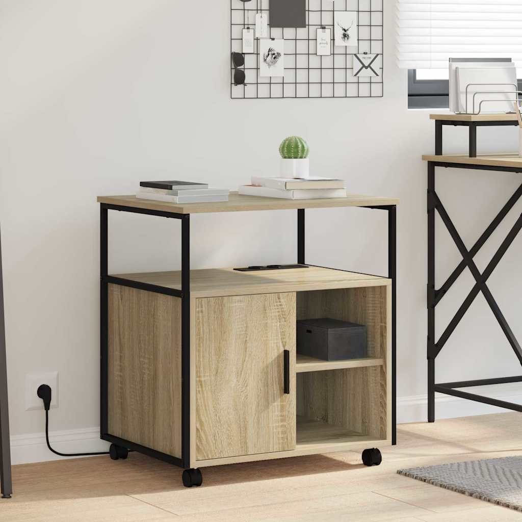 Schrank mit Ladestation Mit Rad Sonoma-Eiche 61 x 46 x 67 cm