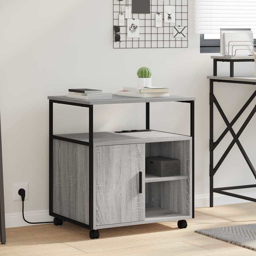 Schrank mit Ladestation Mit Rad Graues Sonoma 61 x 46 x 67 cm
