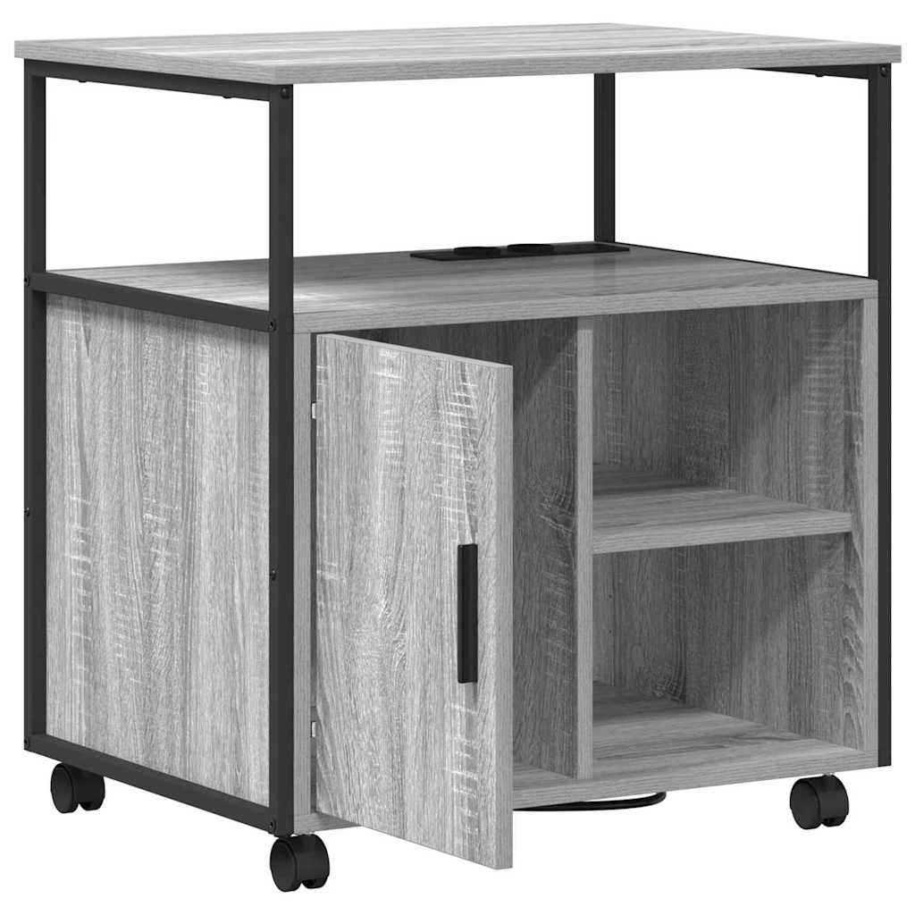 Schrank mit Ladestation Mit Rad Graues Sonoma 61 x 46 x 67 cm