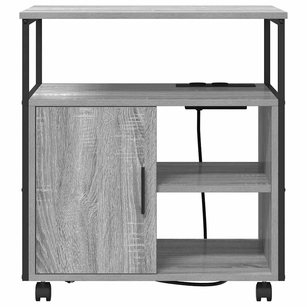 Schrank mit Ladestation Mit Rad Graues Sonoma 61 x 46 x 67 cm