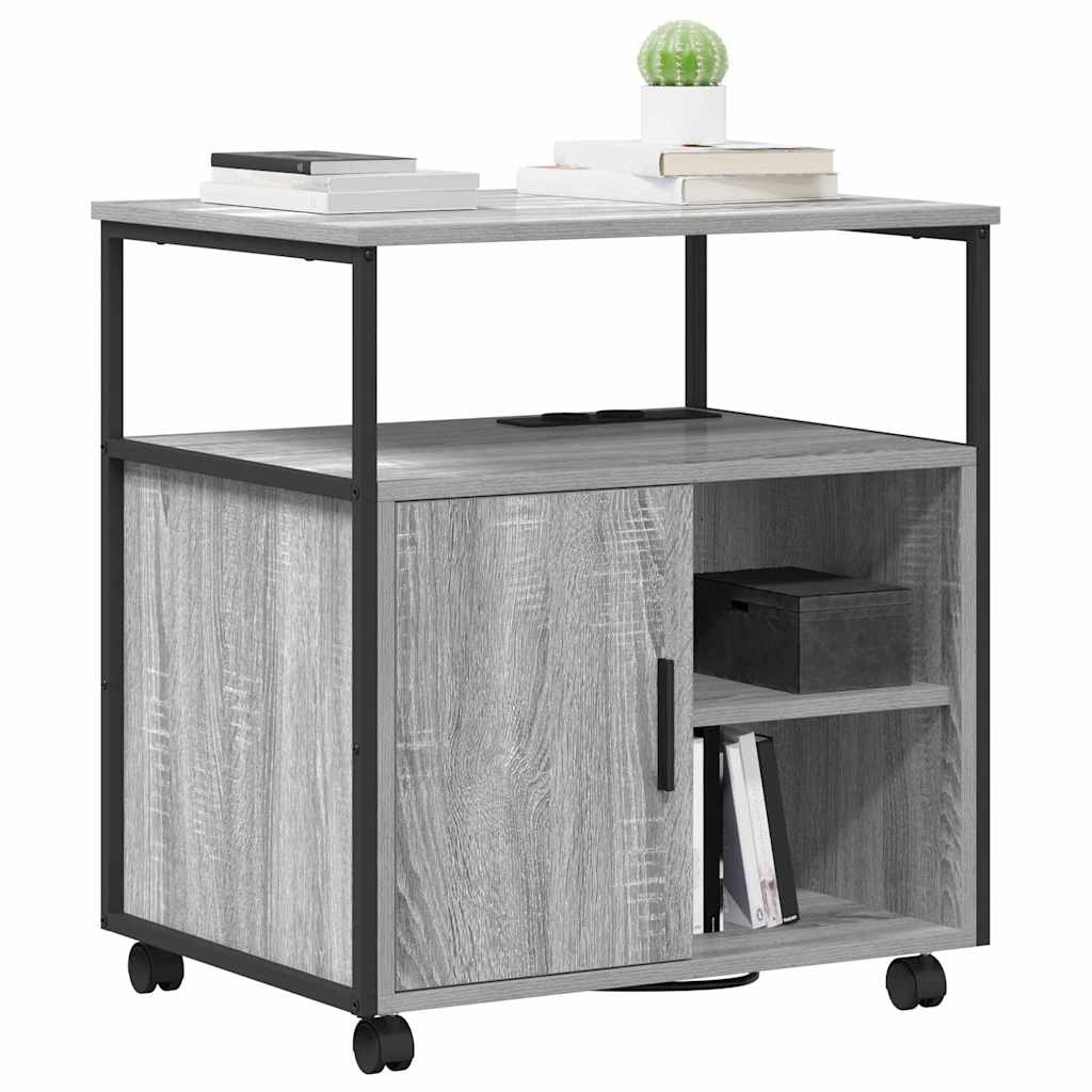 Schrank mit Ladestation Mit Rad Graues Sonoma 61 x 46 x 67 cm