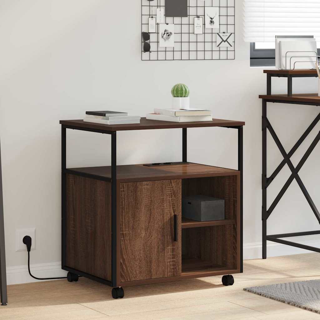 Schrank mit Ladestation Braun Eichen-Optik 61 x 46 x 67 cm