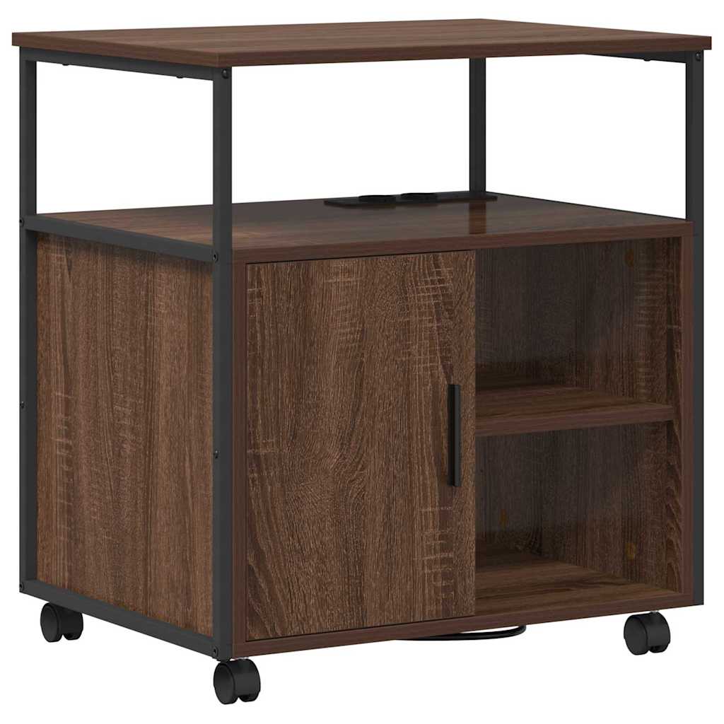 Schrank mit Ladestation Braun Eichen-Optik 61 x 46 x 67 cm