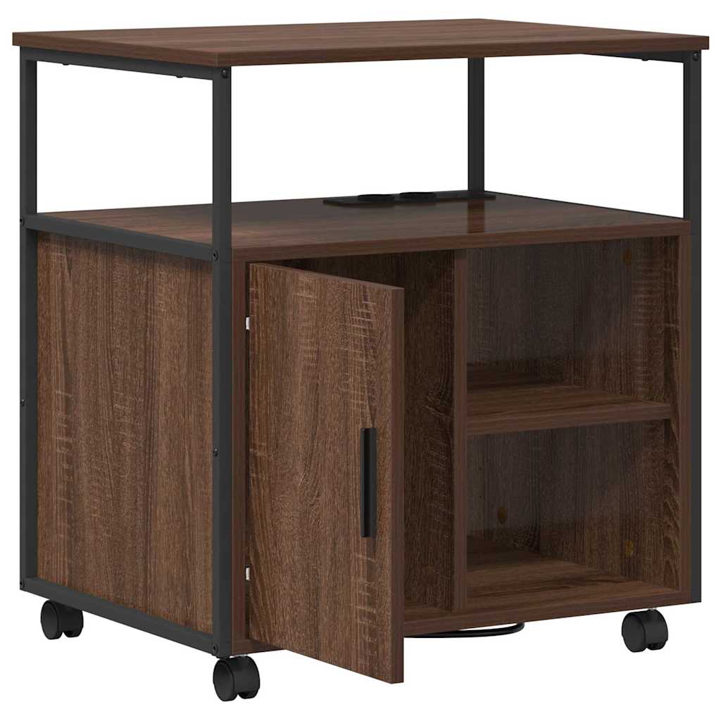 Schrank mit Ladestation Braun Eichen-Optik 61 x 46 x 67 cm