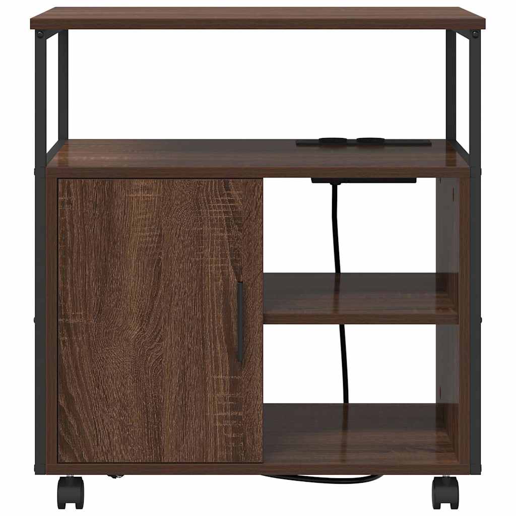 Schrank mit Ladestation Braun Eichen-Optik 61 x 46 x 67 cm