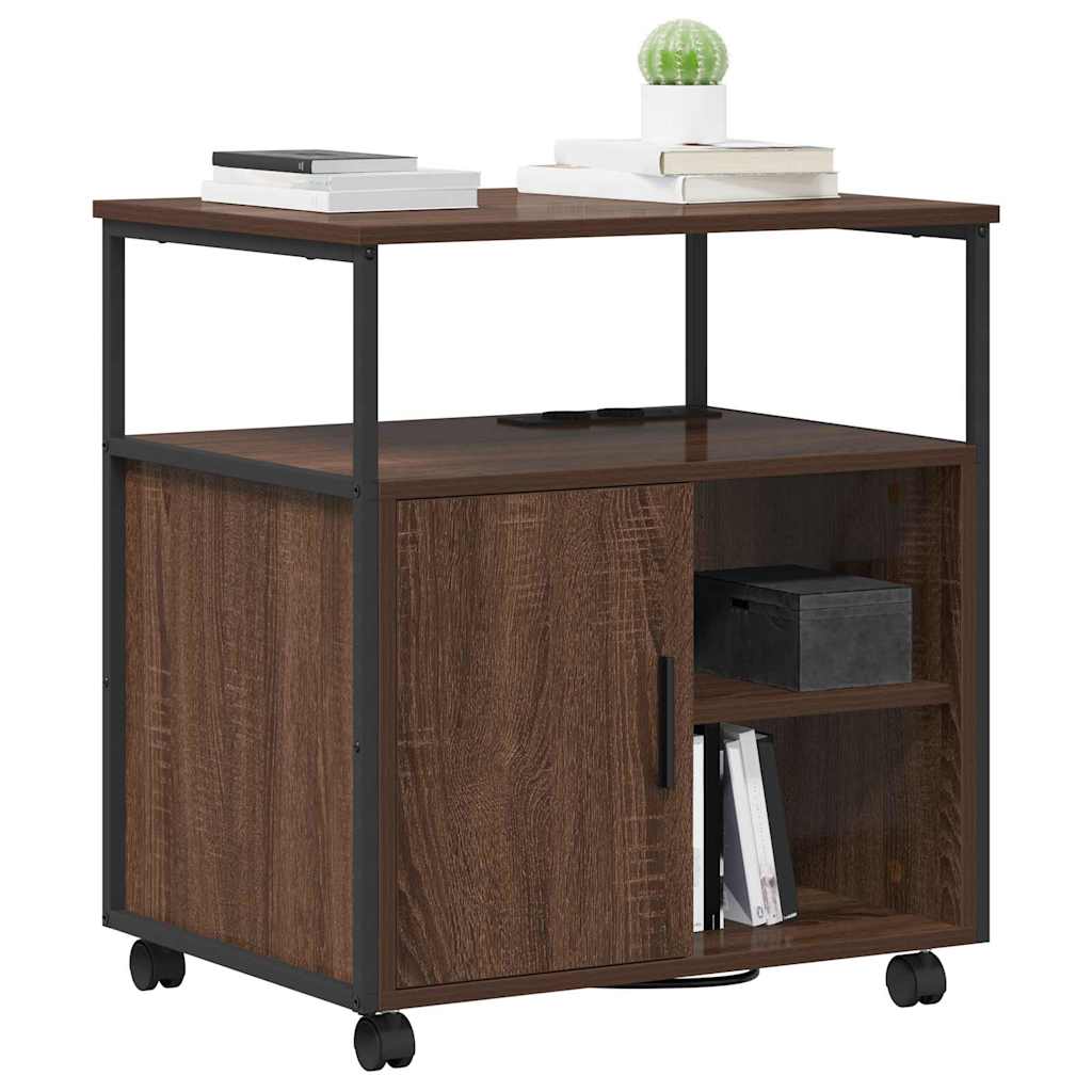 Schrank mit Ladestation Braun Eichen-Optik 61 x 46 x 67 cm