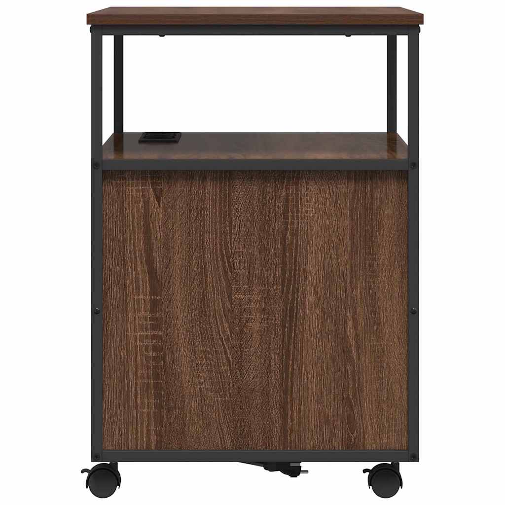 Schrank mit Ladestation Braun Eichen-Optik 61 x 46 x 67 cm