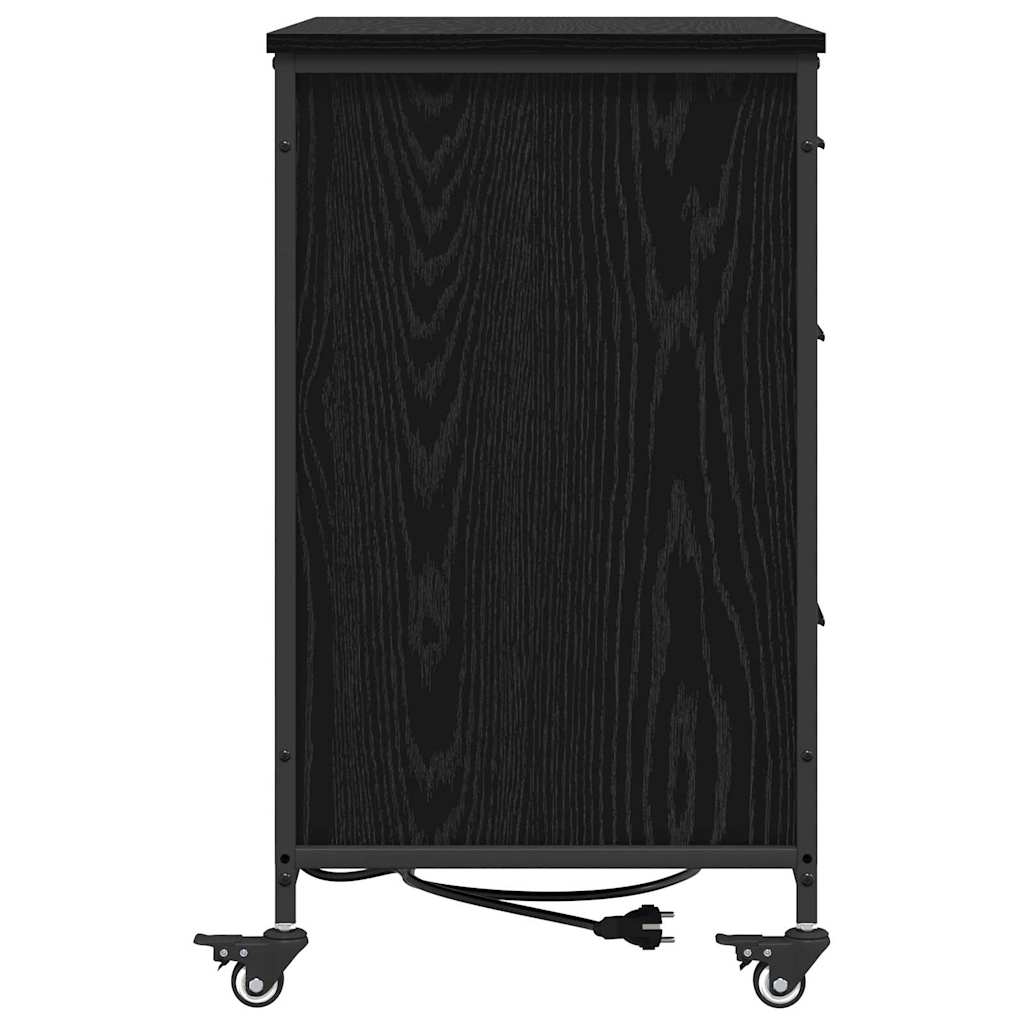 Schrank mit Ladestation Schwarz Eichen-Optik 76 x 41 x 72 cm