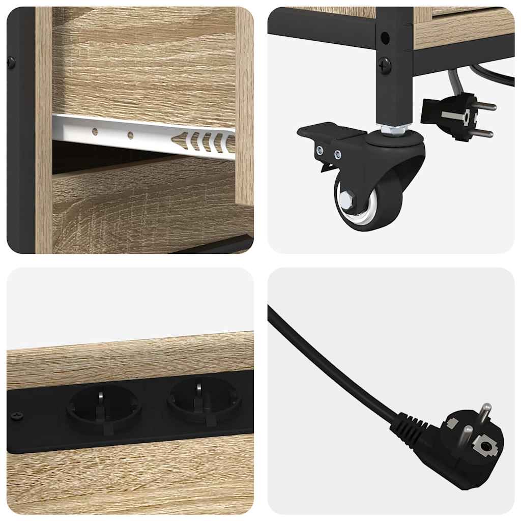Schrank mit Ladestation Mit Rad Sonoma-Eiche 76 x 41 x 72 cm