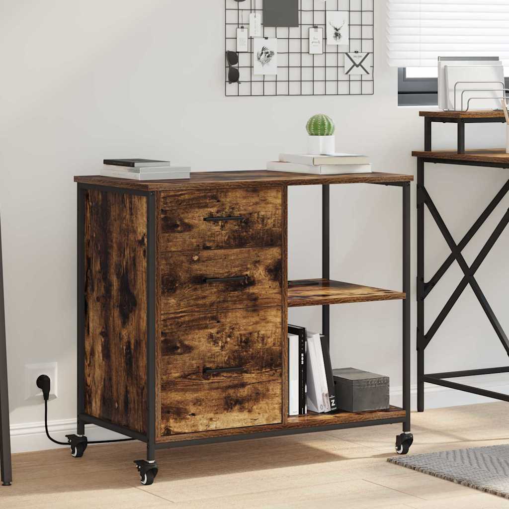 Schrank mit Ladestation Geräucherte Eiche 76 x 41 x 72 cm