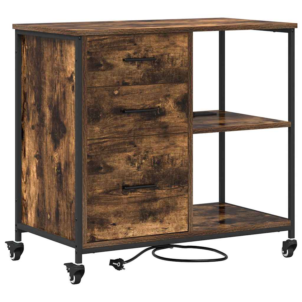 Schrank mit Ladestation Geräucherte Eiche 76 x 41 x 72 cm