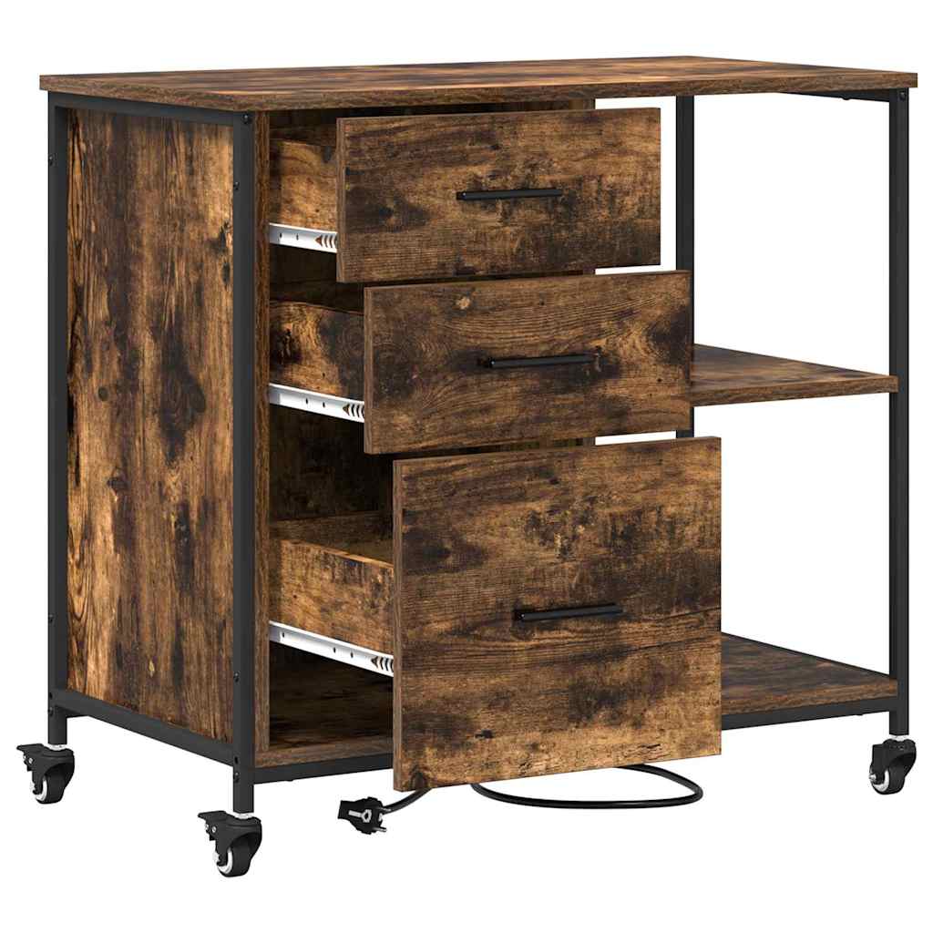 Schrank mit Ladestation Geräucherte Eiche 76 x 41 x 72 cm