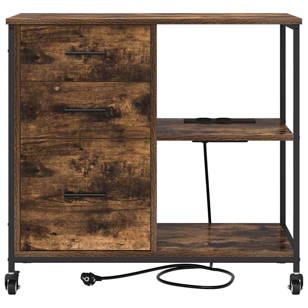 Schrank mit Ladestation Geräucherte Eiche 76 x 41 x 72 cm