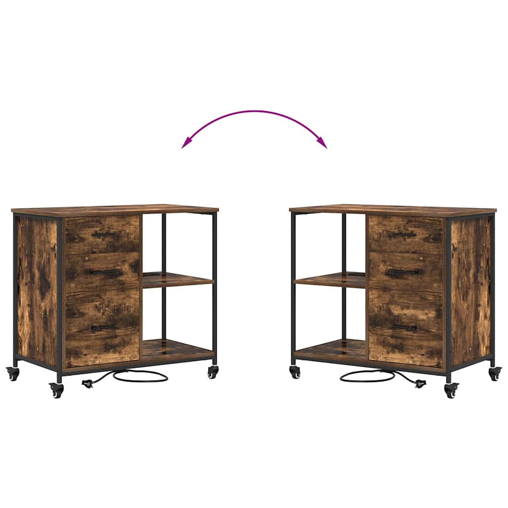 Schrank mit Ladestation Geräucherte Eiche 76 x 41 x 72 cm