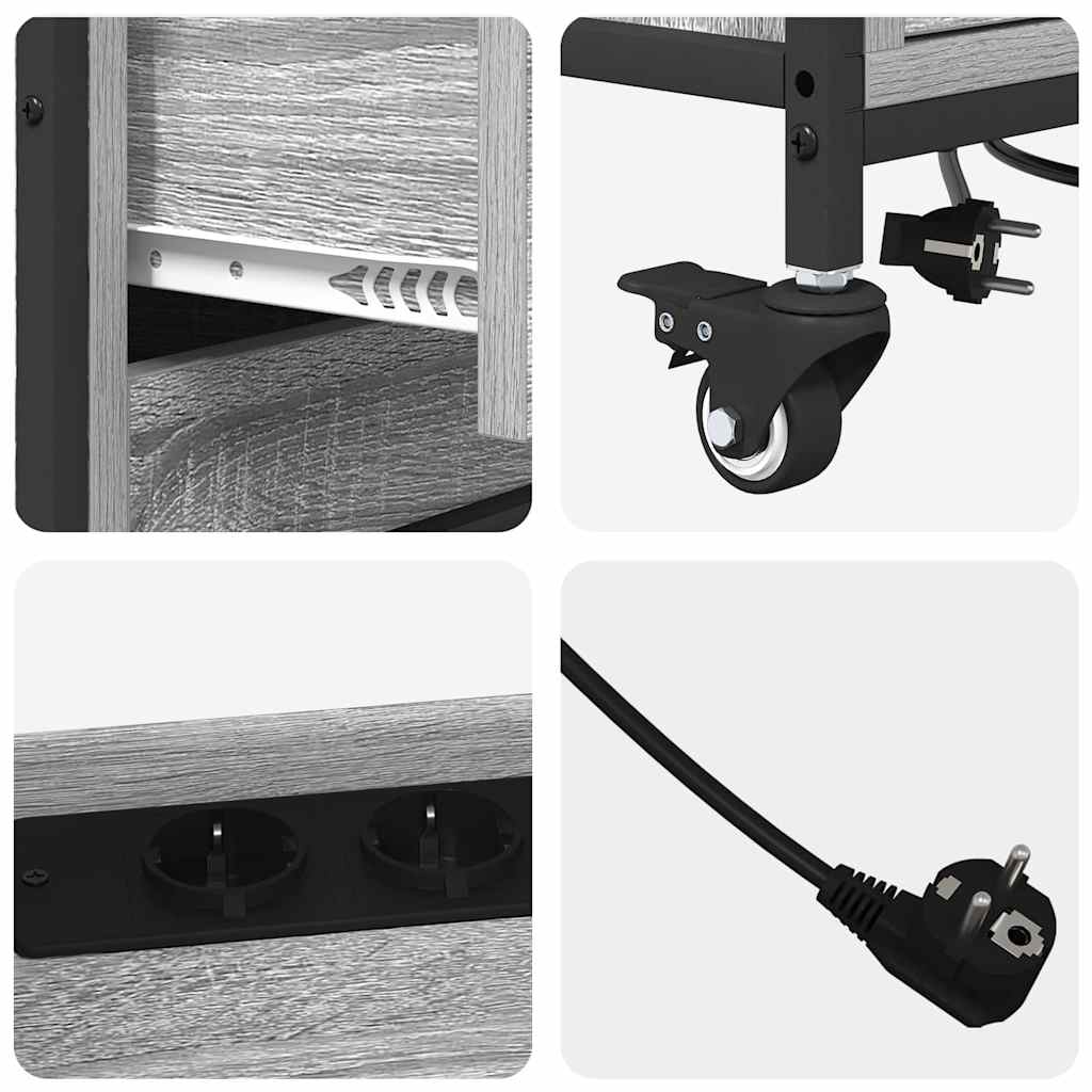 Schrank mit Ladestation Mit Rad Graues Sonoma 76 x 41 x 72 cm