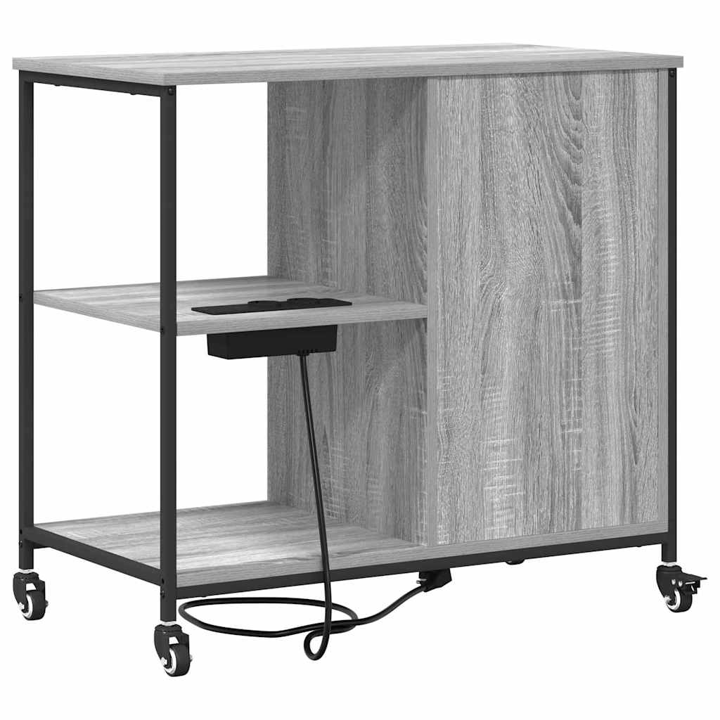 Schrank mit Ladestation Mit Rad Graues Sonoma 76 x 41 x 72 cm