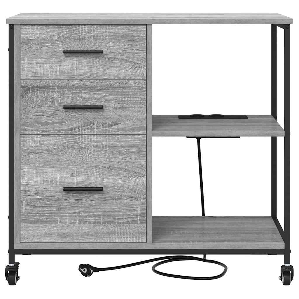Schrank mit Ladestation Mit Rad Graues Sonoma 76 x 41 x 72 cm