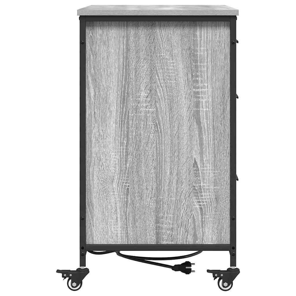 Schrank mit Ladestation Mit Rad Graues Sonoma 76 x 41 x 72 cm