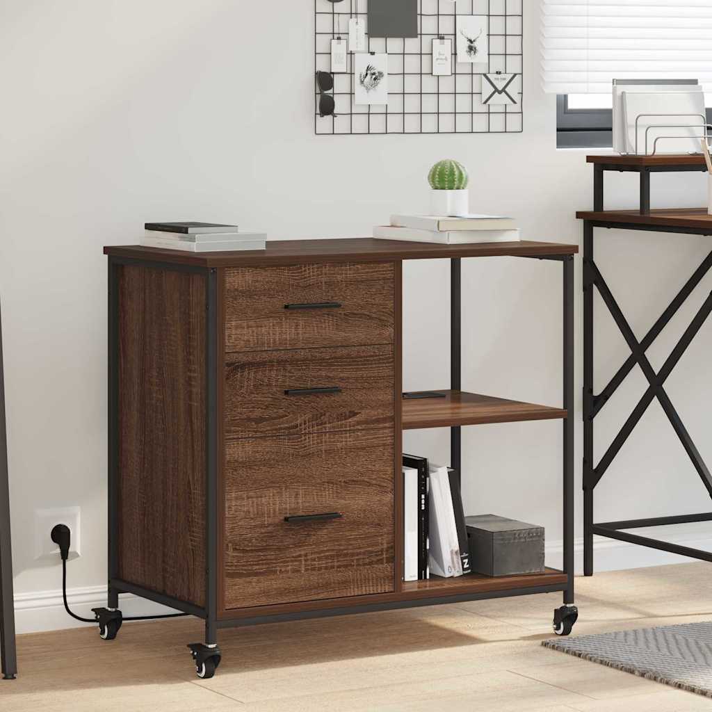 Schrank mit Ladestation Braun Eichen-Optik 76 x 41 x 72 cm