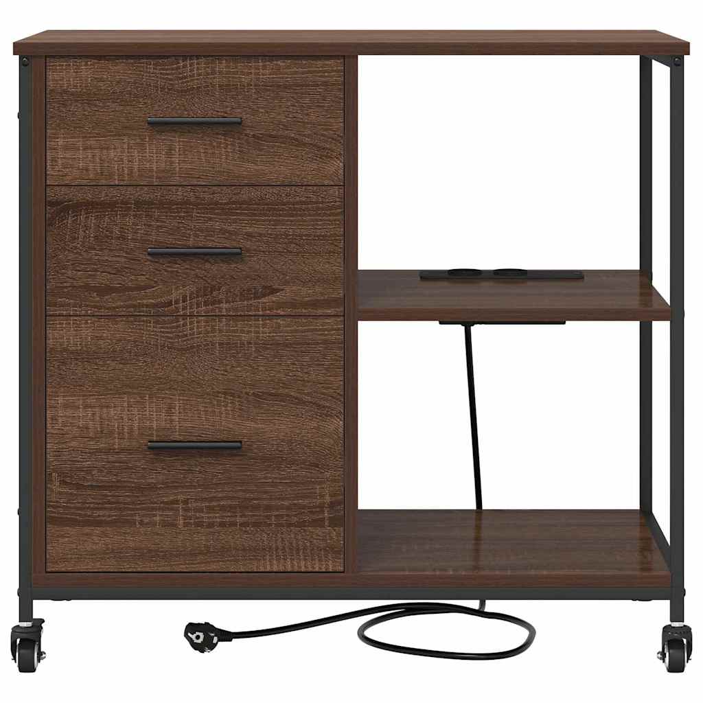 Schrank mit Ladestation Braun Eichen-Optik 76 x 41 x 72 cm