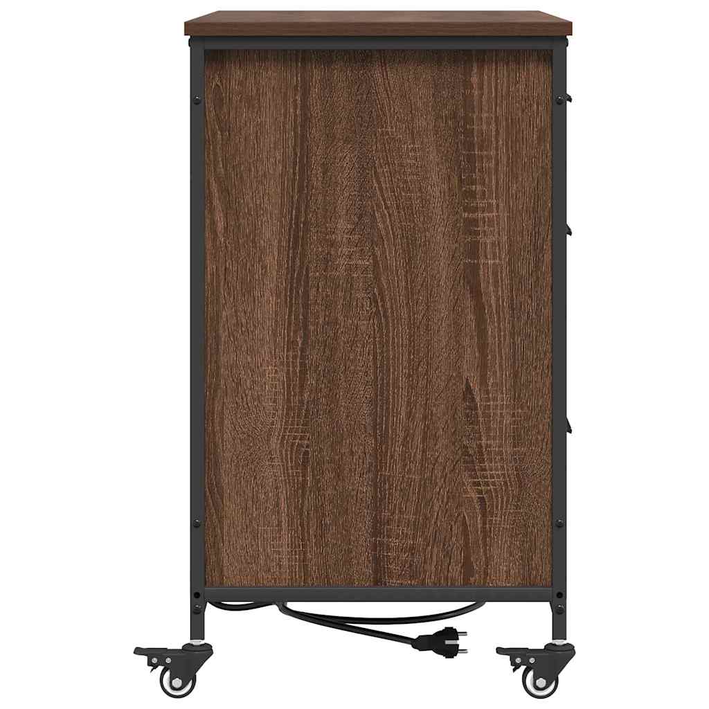 Schrank mit Ladestation Braun Eichen-Optik 76 x 41 x 72 cm