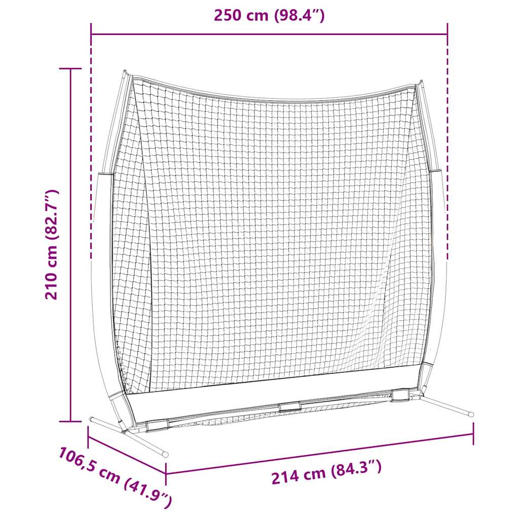 Golf Trainingshilfe Schwarz 250 x 106,5 x 210 cm Polyester