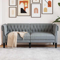 Sofa Hellgrau 182,5 x 74,5 x 74,5 cm Polyester
