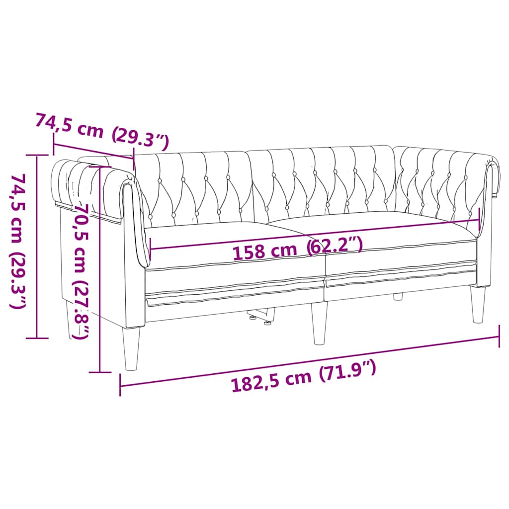 Sofa Braun 182,5 x 74,5 x 74,5 cm Polyester