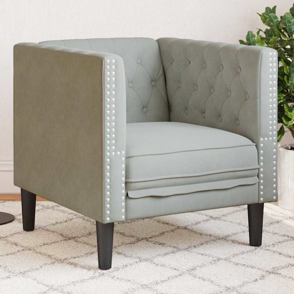 Sofa Hellgrau 74,5 x 71 x 70,5 cm Samt