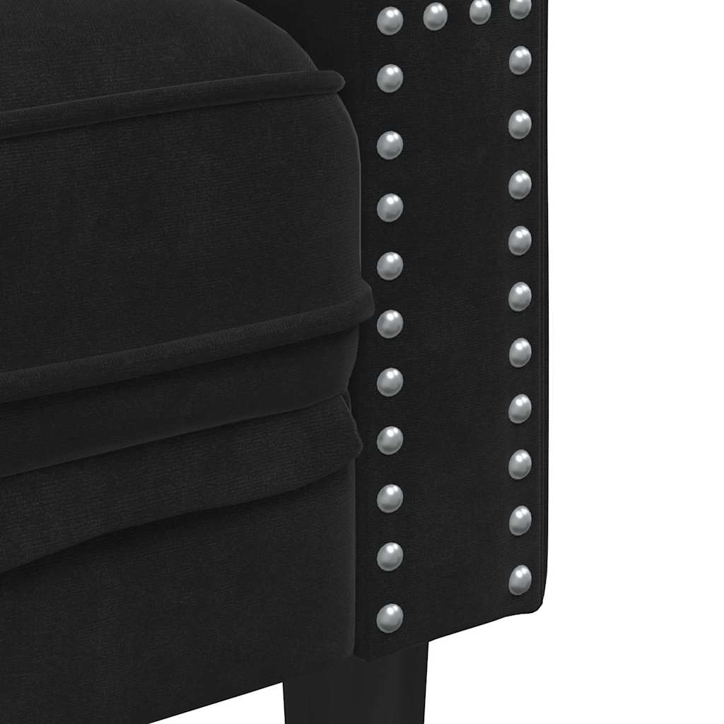 Sofa Schwarz 74,5 x 71 x 70,5 cm Samt
