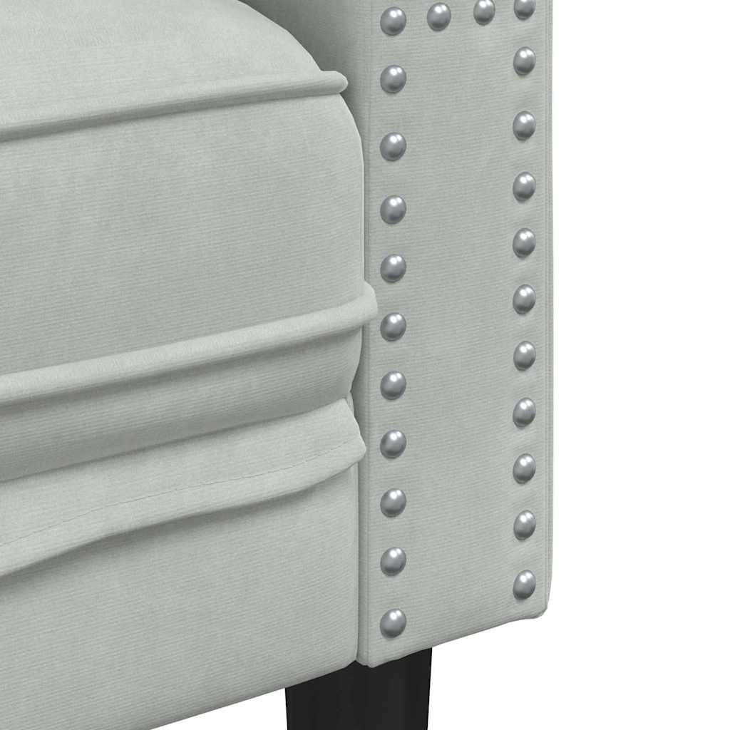 Sofa Hellgrau 174 x 74,5 x 70,5 cm Samt