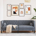 Sofa Dunkelgrau 194 x 74,5 x 70,5 cm Samt