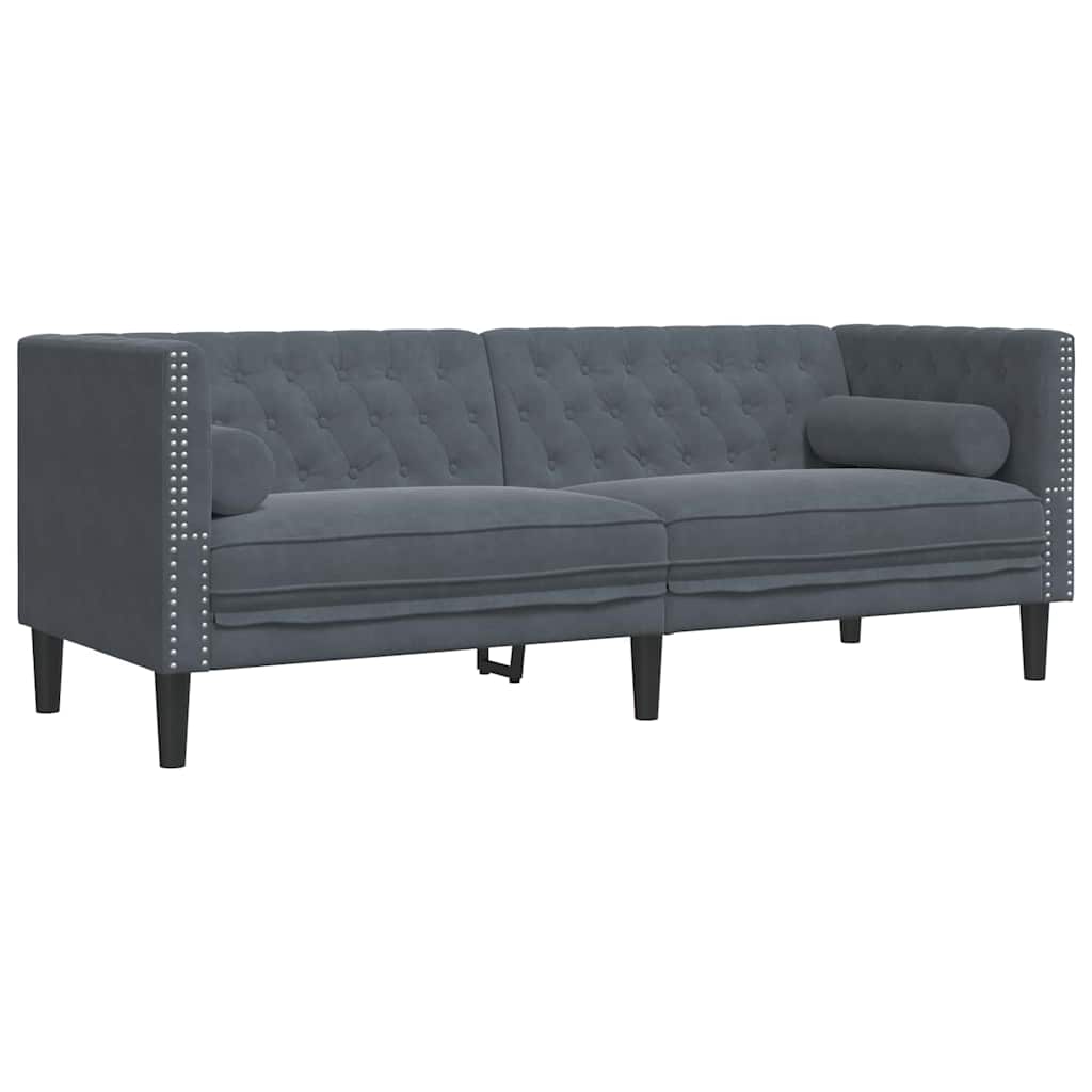 Sofa Dunkelgrau 194 x 74,5 x 70,5 cm Samt