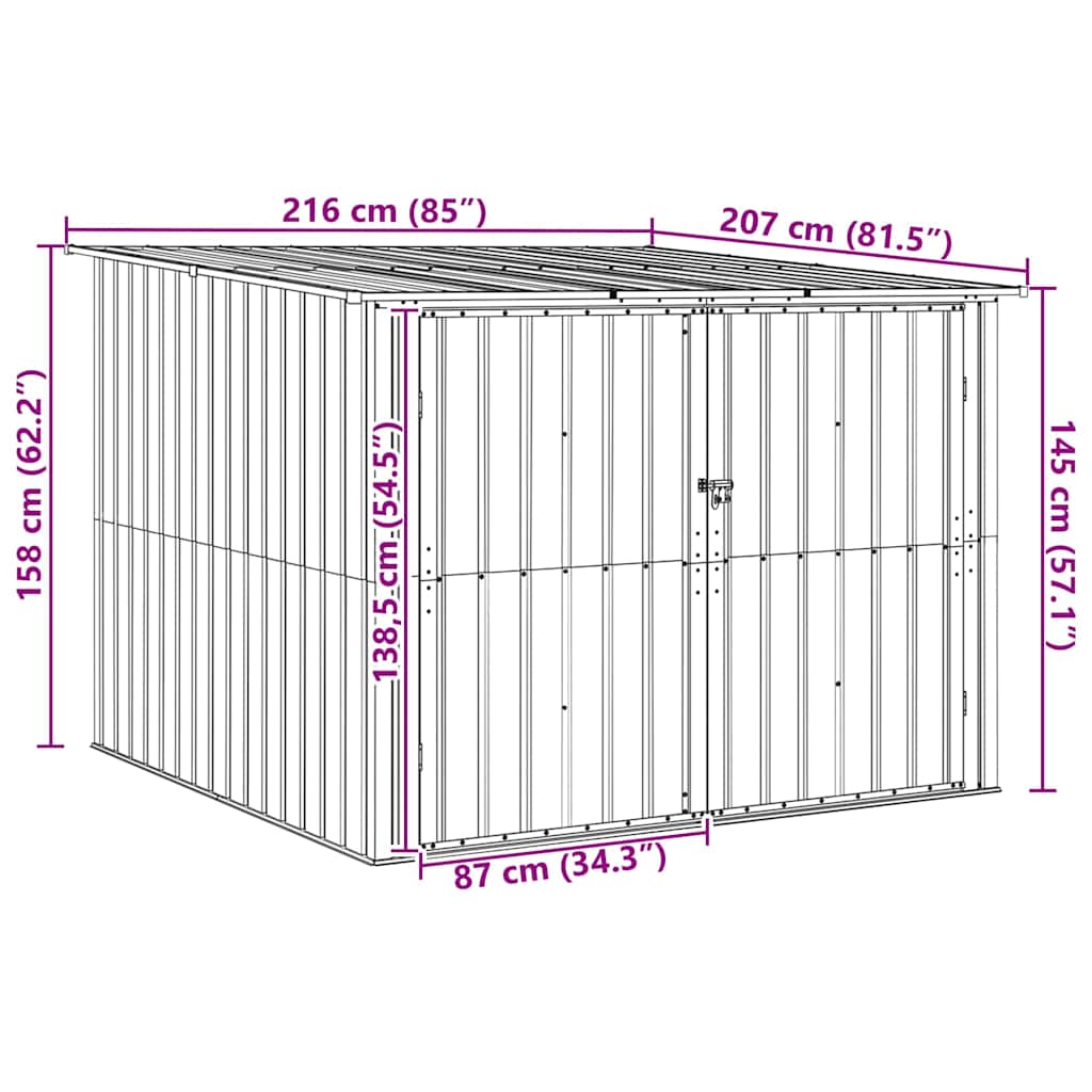 Fahrradspeicher 3 pcs Anthrazit 216 x 207 x 158 cm Metall