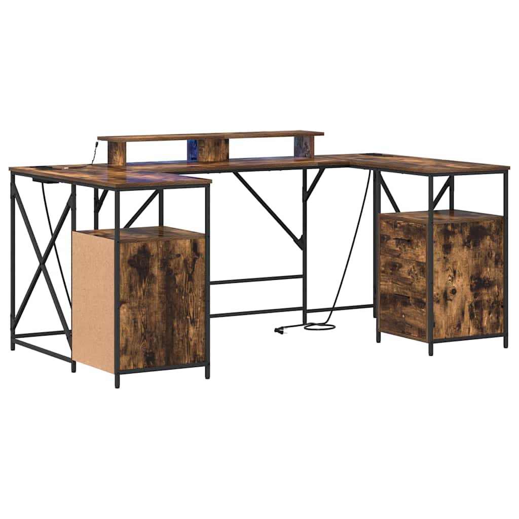 Schreibtisch mit Regal Geräucherte Eiche 182 x 101 x 87,5 cm