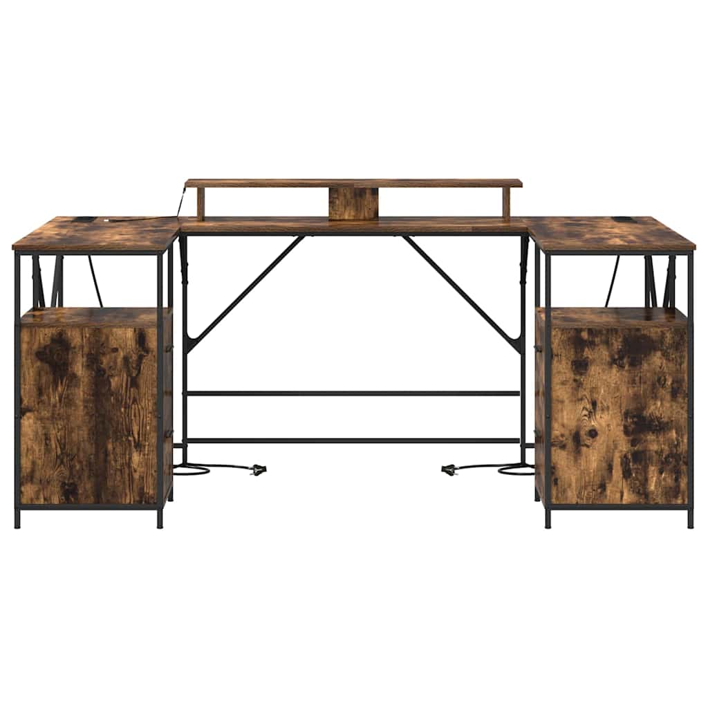 Schreibtisch mit Regal Geräucherte Eiche 182 x 101 x 87,5 cm