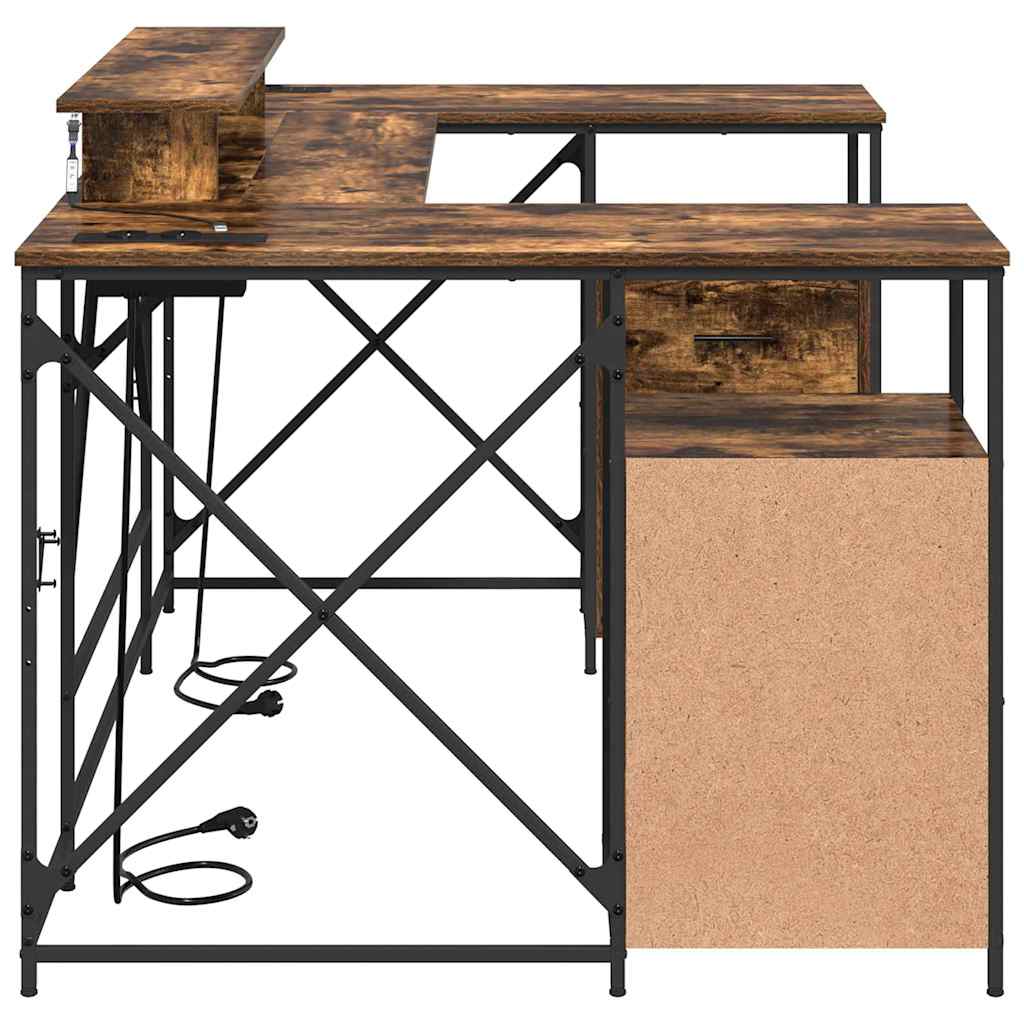 Schreibtisch mit Regal Geräucherte Eiche 182 x 101 x 87,5 cm