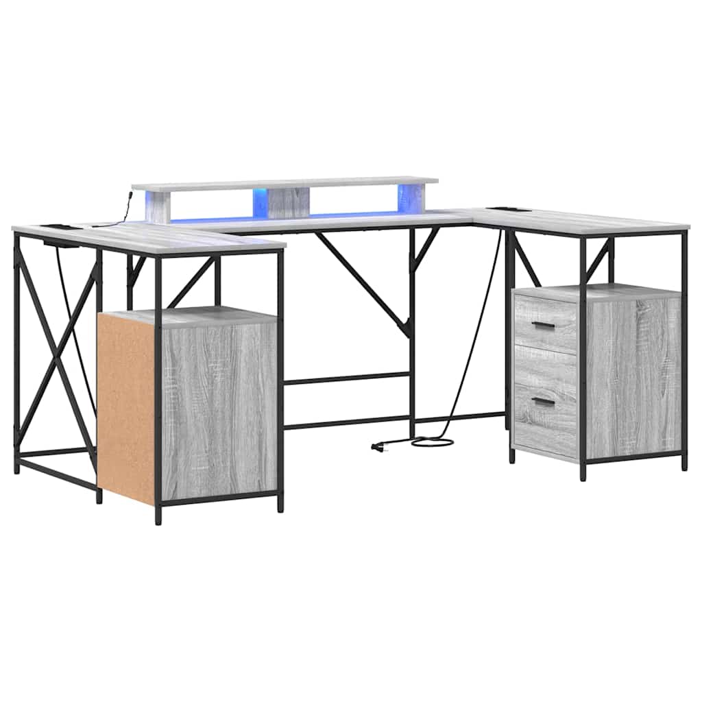 Schreibtisch Graues Sonoma 182 x 101 x 87,5 cm Holzwerkstoff