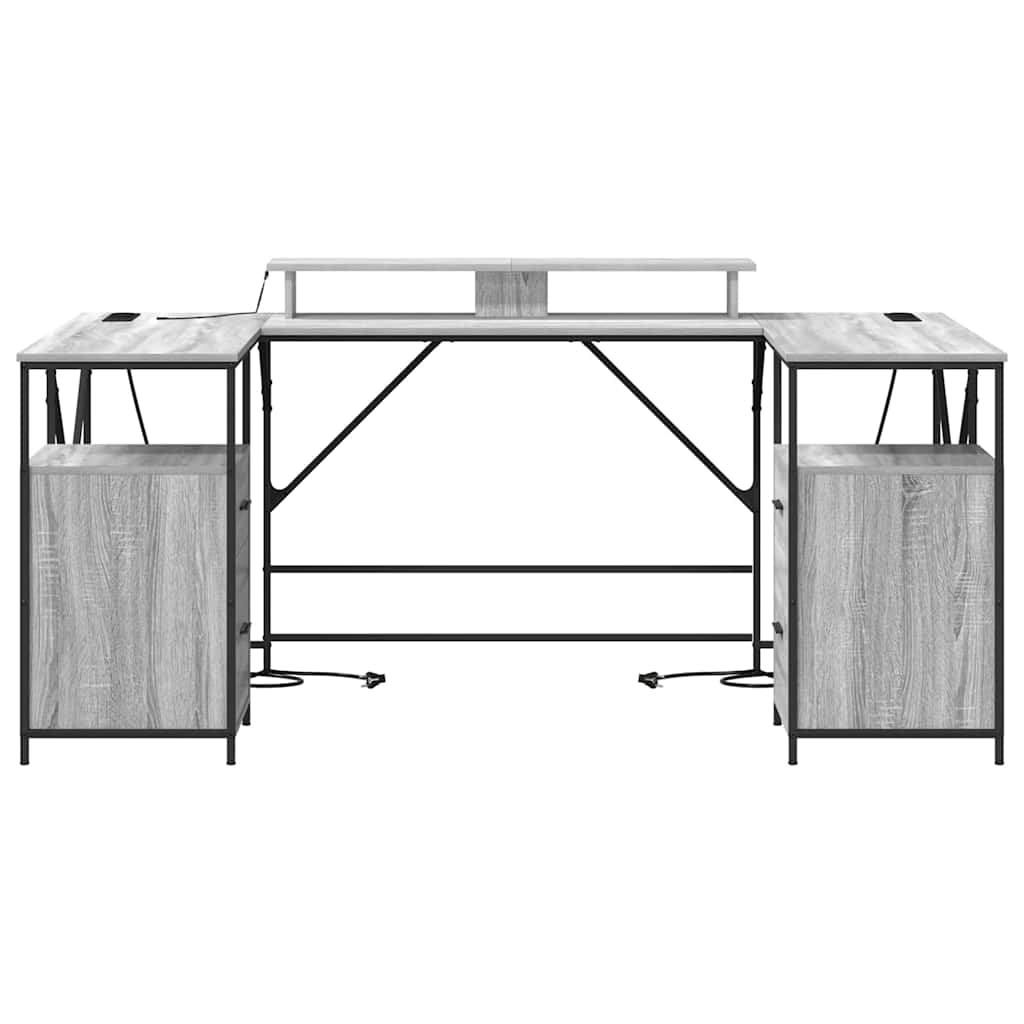 Schreibtisch Graues Sonoma 182 x 101 x 87,5 cm Holzwerkstoff