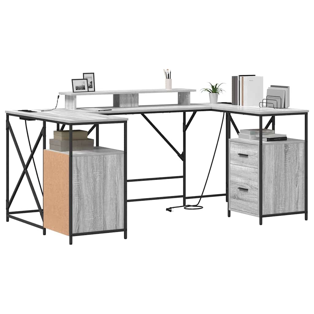Schreibtisch Graues Sonoma 182 x 101 x 87,5 cm Holzwerkstoff