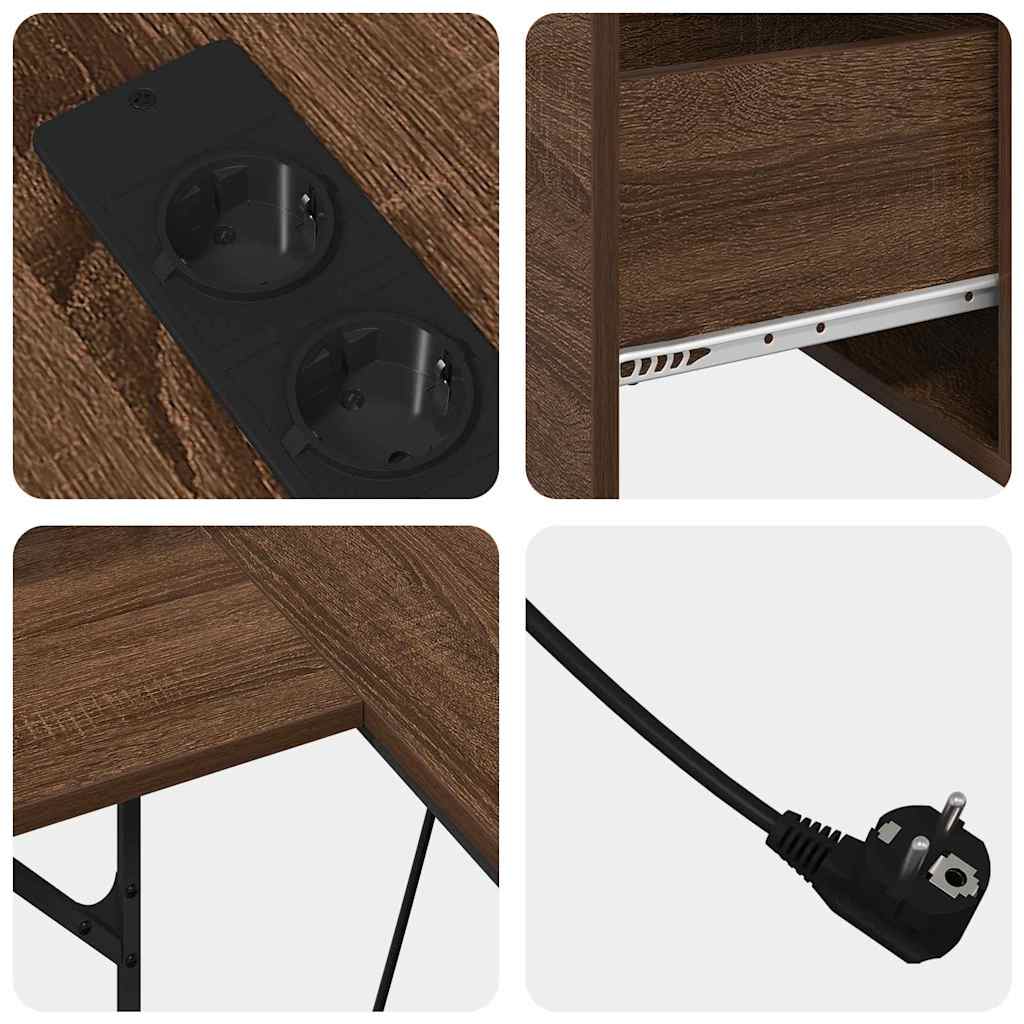 Schreibtisch mit Regal Braun Eichen-Optik 182 x 101 x 87,5 cm