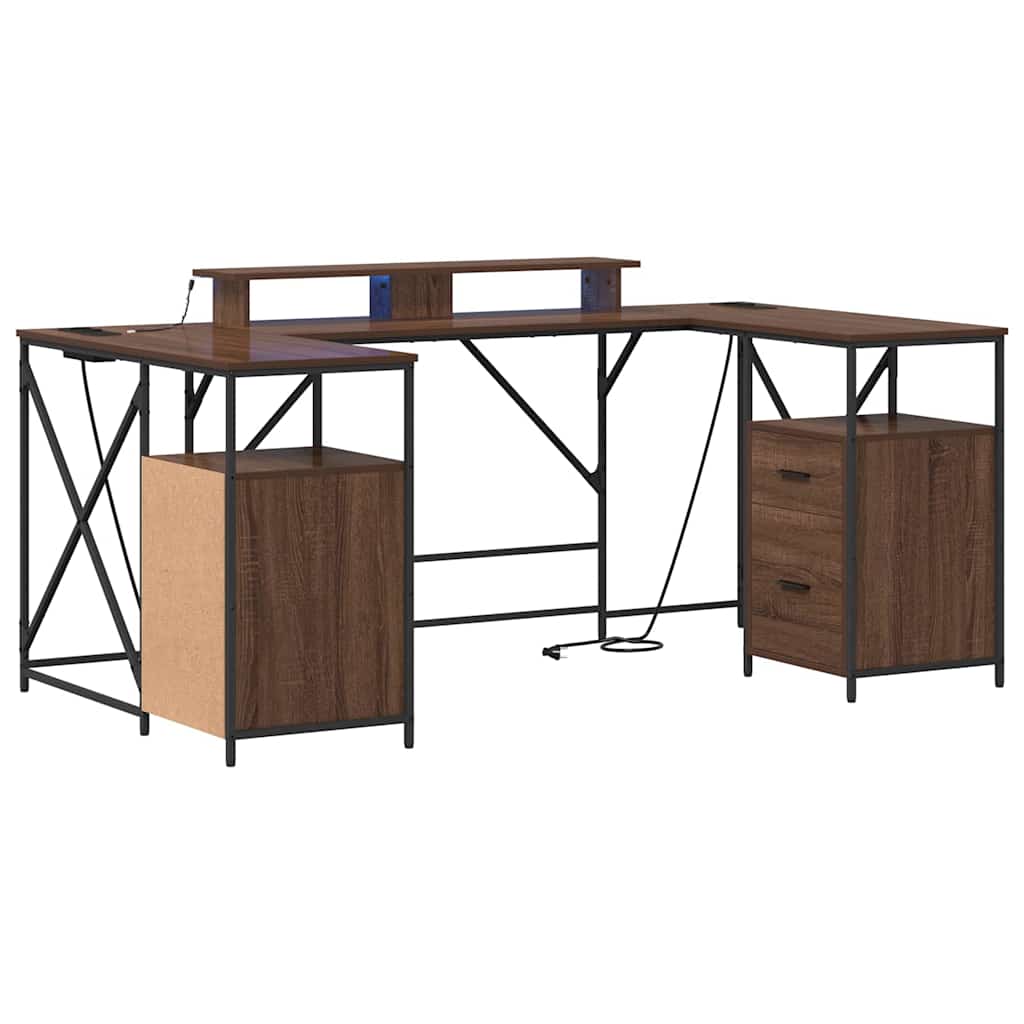 Schreibtisch mit Regal Braun Eichen-Optik 182 x 101 x 87,5 cm