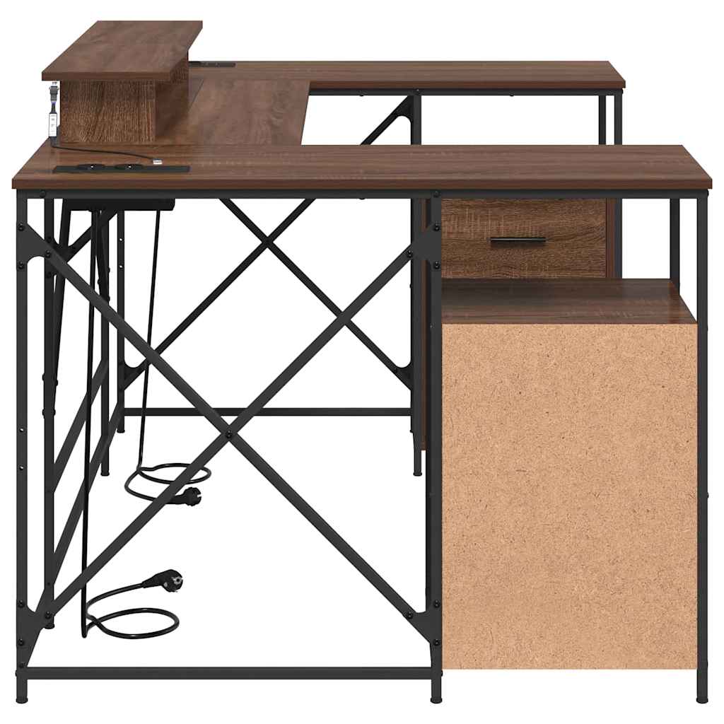 Schreibtisch mit Regal Braun Eichen-Optik 182 x 101 x 87,5 cm