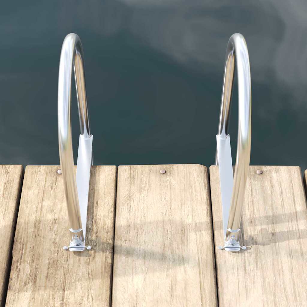 5-Stufen Dockleiter Silber 45 ×11,5 ×190 cm Aluminium
