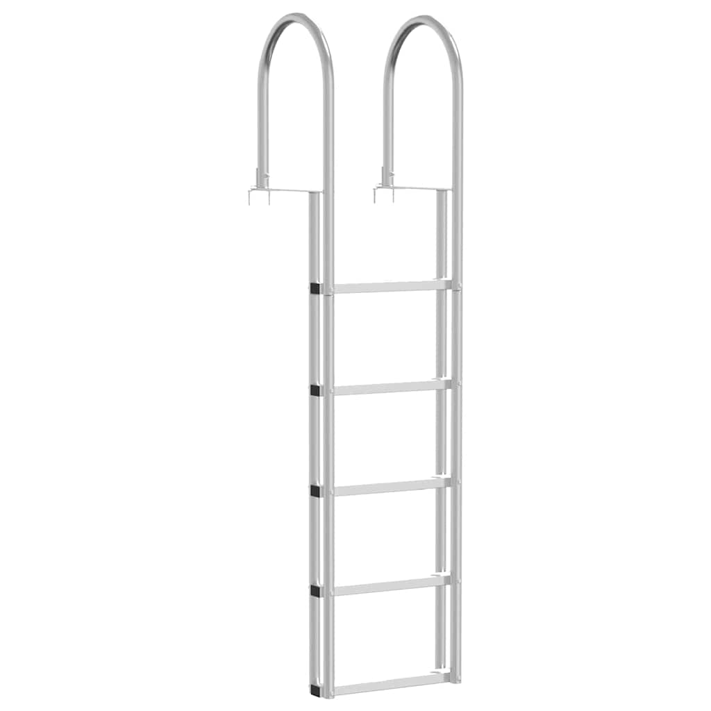 5-Stufen Dockleiter Silber 45 ×11,5 ×190 cm Aluminium