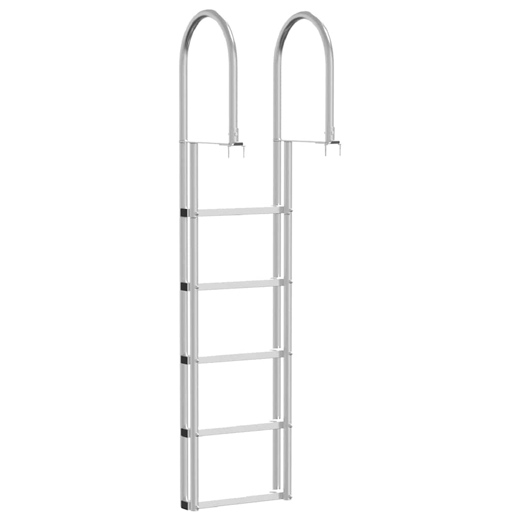 5-Stufen Dockleiter Silber 45 ×11,5 ×190 cm Aluminium